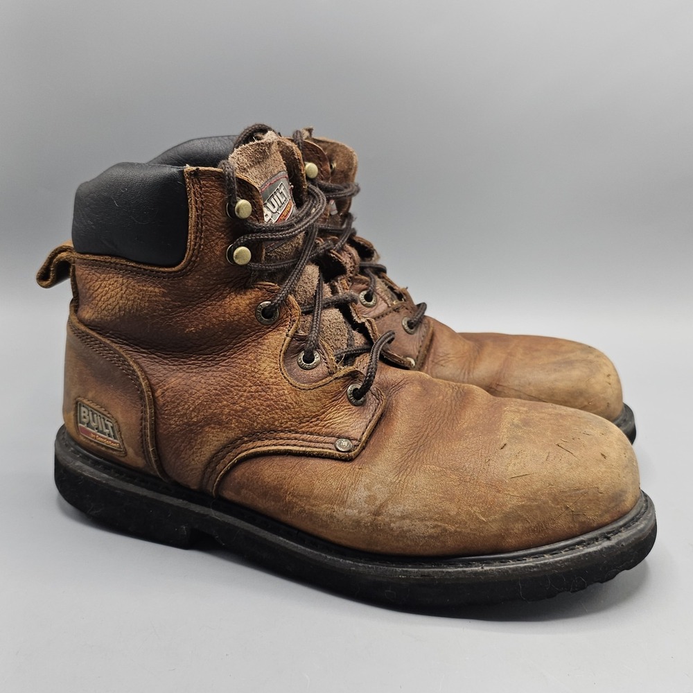 Built By Georgia Boot BG6624‎ Mens Brown Work Boots Size 11 W Steel Toe
